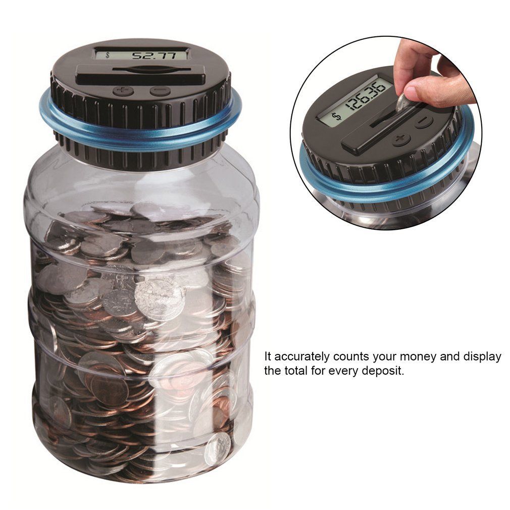 Digital Coin Counting Money Saving Box LCD Display